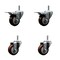 Service Caster 3'' Maroon Poly Wheel Swivel 7/16'' Stem Caster Set 2 Total Lock Brake, 4PK SCC-GRTTL20S314-PPUB-MRN-716138-2-S2 - alternate 1